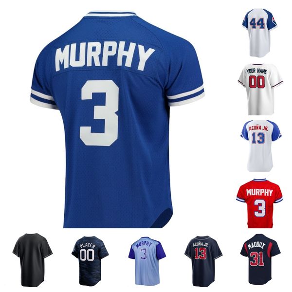 Anpassen 44 HANK AARON 36 IAN ANDERSON 53 JACKSON STEPHENS Baseball Jersey 18 JEFF FRANCOEUR 43 JESSE CHAVEZ 77 JOE JIMENEZ 20 MARCELL OZUNA Yth-6XL Größe