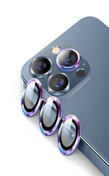 Filme de lente de metal protetor de câmera traseira adesivos anel de vidro temperado capa para apple iphone 13 pro 13mini 13pro max 1pcs2363725