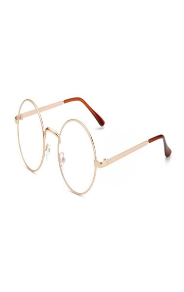 Vente de lunettes coréennes en alliage solide, monture rétro à jante complète dorée, lunettes Vintage rondes pour ordinateur, 9276545