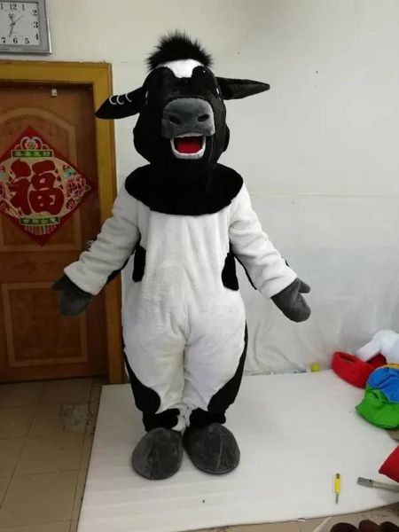 Trajes de alta qualidade fotos reais de luxo projetado traje da mascote da vaca tamanho adulto frete grátis