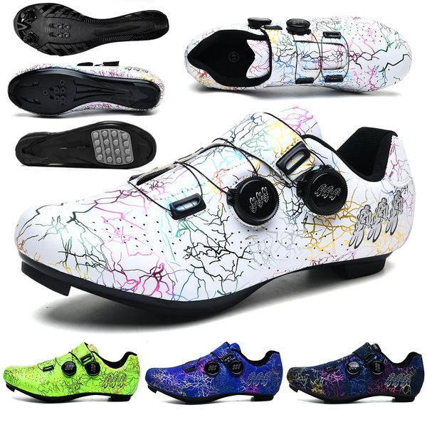 Homens sapatos de ciclismo estilo com fivela de bloqueio sapatos esportivos de ciclismo de estrada feminino náilon spd sapatos de corrida tamanho grande 240104