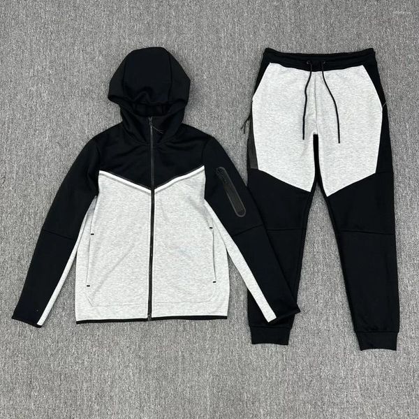 Masculino S Tracksuits Sports Suit Hoodie com calças com zíper para outono e primavera tecnologia algodão Athleisu Suits