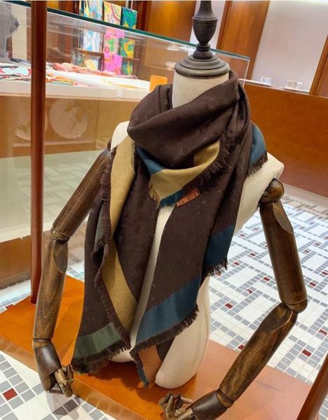 Sciarpa di lana e seta di design per donna 2020 Nuove scialli invernali da donna Sciarpe Pashmina moda anello lungo 140x140 cm Regalo di Natale Dropsh2689937
