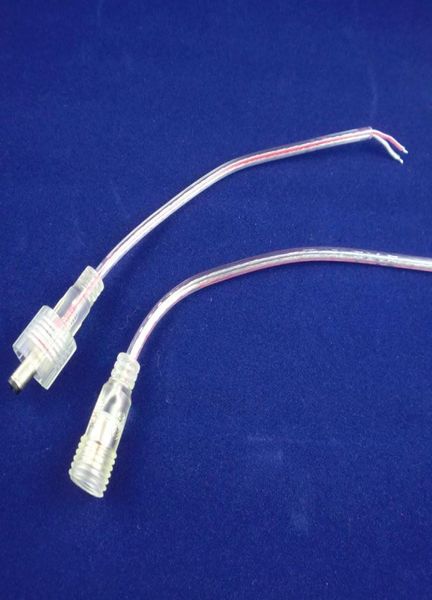 15 pares macho para fêmea dc 55x21mm à prova d' água power Cystal Clear Connector cabo fio para cor única 3528 5050 LED Strip Light5309820