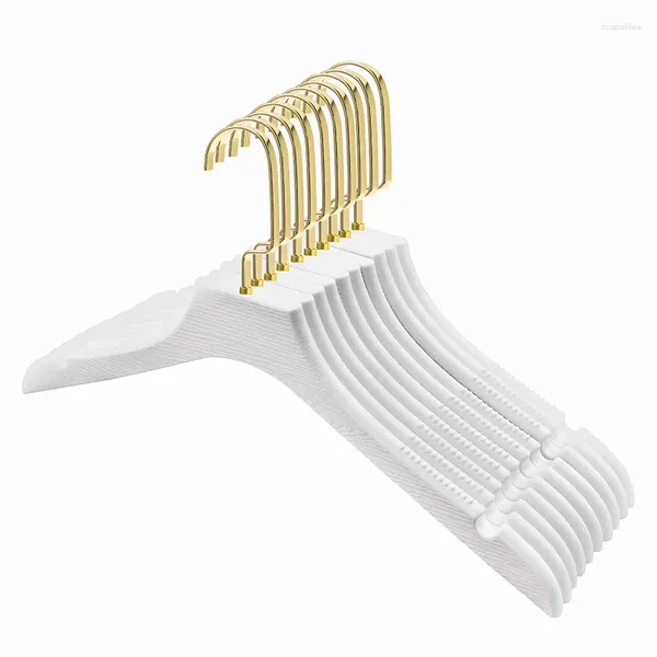 Cabides Sainwin 10 pçs/lote 40cm branco imitação de madeira plástico cabide loja de roupas antiderrapante adulto calças rack (100pcs pode logotipo)