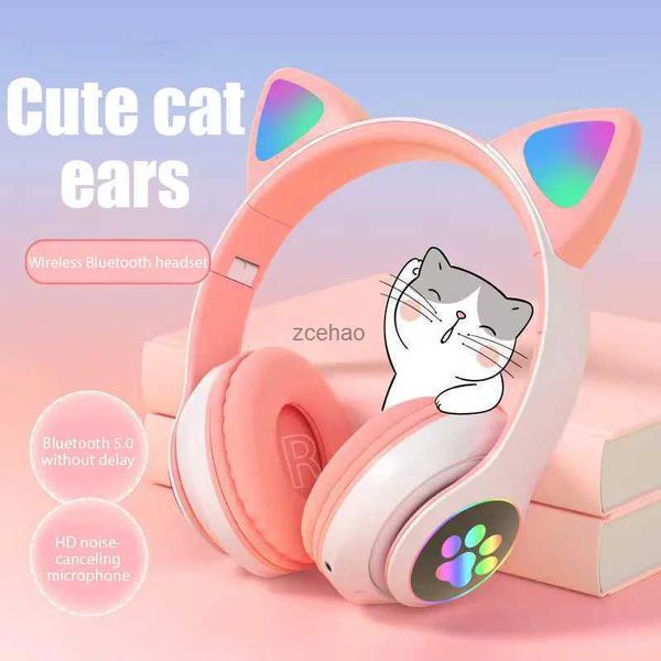 Auricolari per cellulare JST-28 Cuffie wireless Orecchie di gatto Auricolari Bluetooth Auricolari per musica stereo Bluetooth 5.0 Cuffie da gioco sportive con MicLF