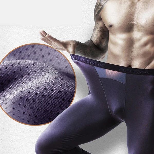 Männer Thermo-Unterwäsche Marke Herren Lange Unterhosen Herbst/Winter Männer Sexy Atmungsaktive Mesh Männliche Grundlegende Leggings Mann Dünne hosen Großhandel