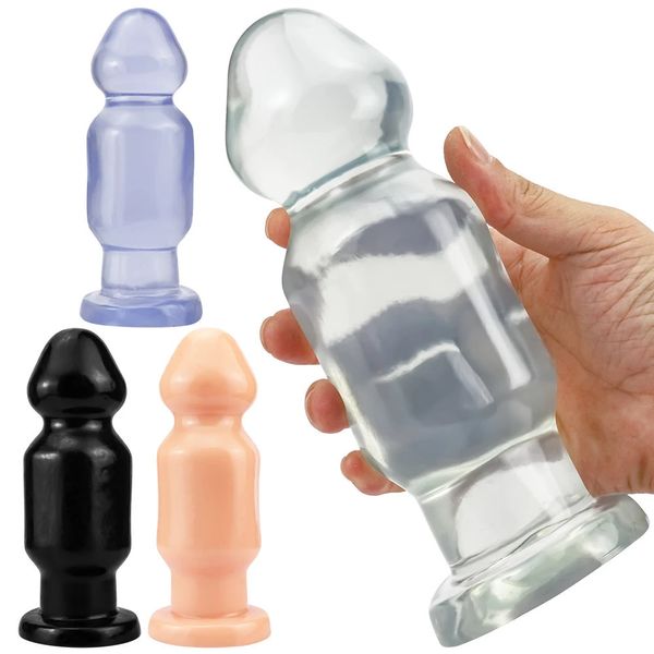 Oversize Anal Plug Vibrador Estimular Ânus e Vagina Long Butt Plug Masturbador Pênis Macio Dilatador Anal Brinquedos Sexuais para Mulheres e Homens 240105