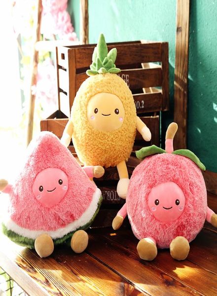 Fatia de melancia pêssego abacaxi boneca de pelúcia frutas brinquedo de pelúcia decorativo sofá cadeira cama lance travesseiro plantas de pelúcia gift2791145