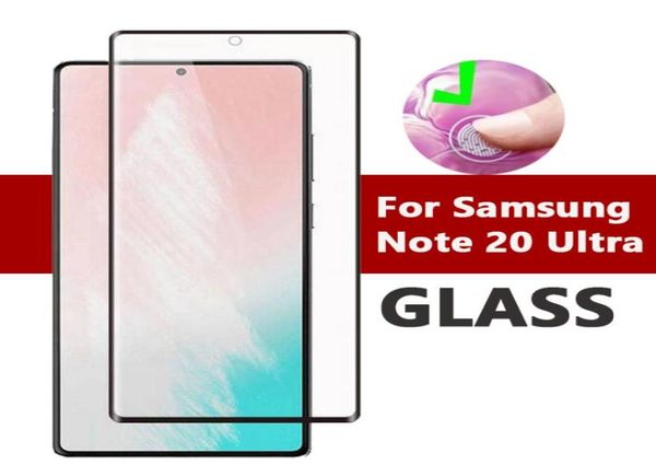 5D-Displayschutz aus gehärtetem Glas mit gebogenen Kanten für Samsung Galaxy Note20 NOTE 20 Ultra S20 Plus S1O NOTE10 Plus Vollständige Abdeckung G1383348