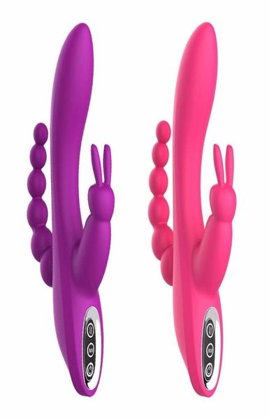 Coelho Vibrador G Spot Vibrador Vibrador Brinquedos Sexuais para Mulher 12 Velocidade de Carregamento USB Vibrador Anal Clitóris Estimulador Vagina Massageador Y9229992