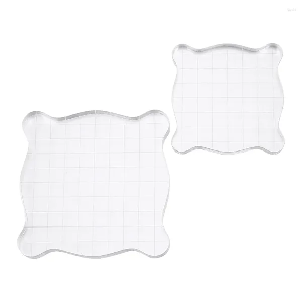 Garrafas de armazenamento 2pcs blocos de carimbo ferramentas de carimbo acrílico transparente suprimentos úteis para DIY