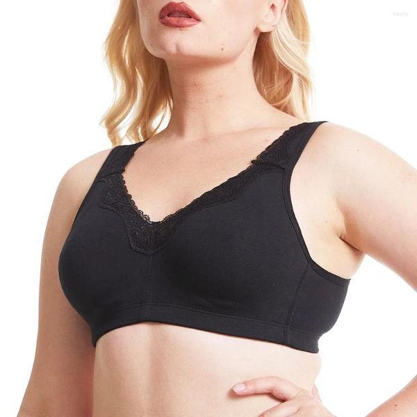 Completo da yoga Senza fili Nero Taglie forti Reggiseno intimo in cotone Coppa grande e senza cuciture Reggiseni ultrasottili senza cuciture Minimizer A B C D E F