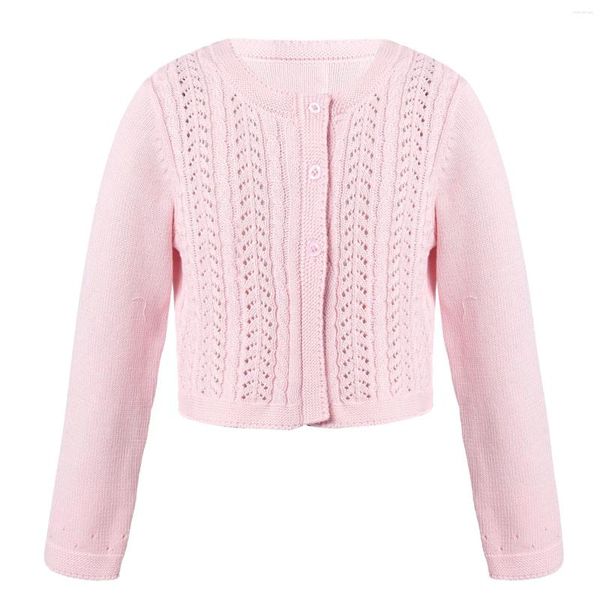 Giacche Bambini Ragazze di fiore Bambini Maglione lavorato a maglia Cardigan Bolero Giacca Coprispalle Mantello Formale Festa di nozze Mantelli Scialle Capispalla Cappotti