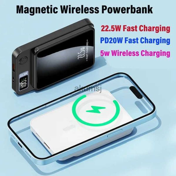 Kablosuz Şarj Cihazları 30000mAH FD20W Magsafe Manyetik Kablosuz Güç Bankası için Fast Charger 14 13 Taşınabilir Harici Yardımcı Pil YQ240105