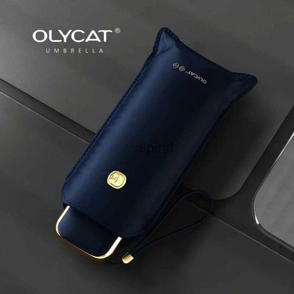 Зонты OLYCAT Creative Five Fold Umbrella Rain Women UV Protection Pocket Mini Sun Umbrella Girls Travel Портативный зонтик от солнца Плоский зонт YQ240105