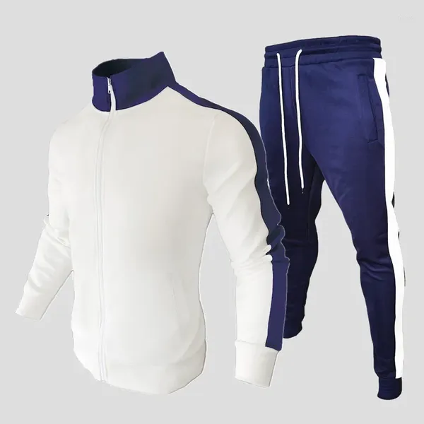 Männer Trainingsanzüge CasualSuit Zwei Stück Sportswear Fitness Kleidung Mode Farbe Passenden Jogging Kleidung Herbst Winter Männer