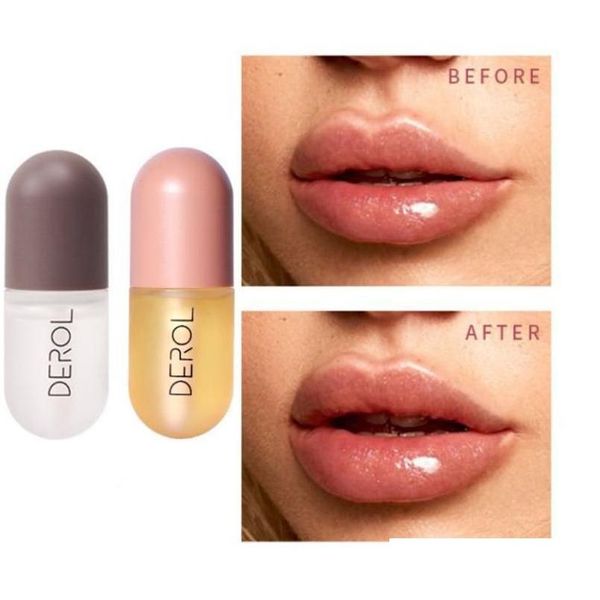 Блеск для губ Crystal Lips Plumper 5 мл Мгновенный увлажняющий крем для увеличения объема Сексуальный восстанавливающий пухлый цвет Маска для уменьшения тонких линий Желе Усилитель ухода Dr Dhkt2