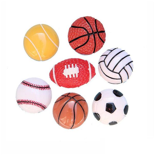 Imãs de geladeira Bola de esportes Imãs de geladeira Adesivo Criativo Basquete Beisebol Futebol Resina Magnética Decoração de Casa Dr Dhxrm