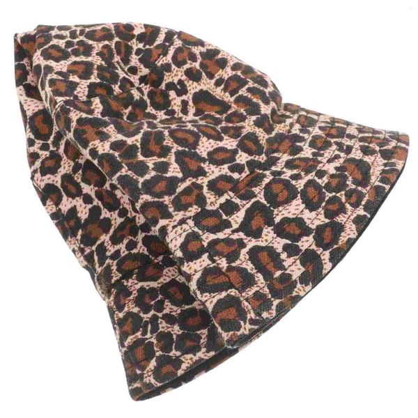 Boinas dupla face com estampa de leopardo balde reversível Chapéu masculino e feminino chapéus