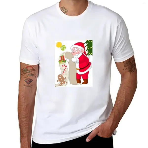 Herren Polos Santa Story T-Shirt Jungen Weiße T-Shirts Koreanische Mode Herren Grafik-T-Shirts Groß und Hoch