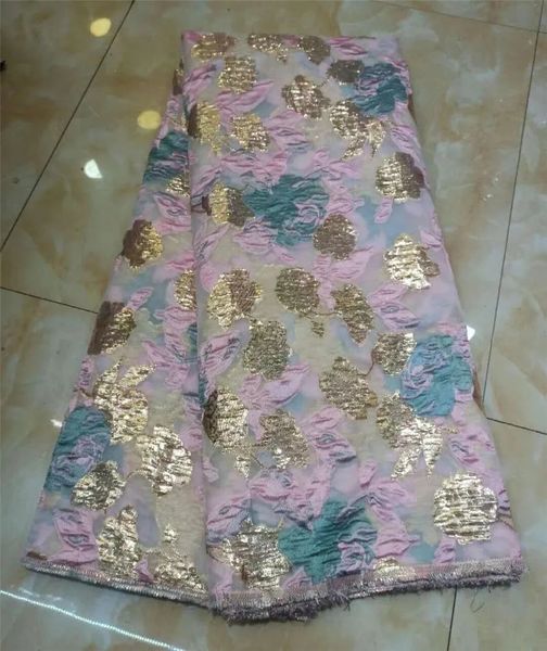 Afrikanischer Brokat-Jacquard-Stoff, nigerianischer Blumen-Organza-Spitze-Mesh-Material, Blume, französischer Tüll, Netzstoff, Kleid, Tissu DJO34 240104