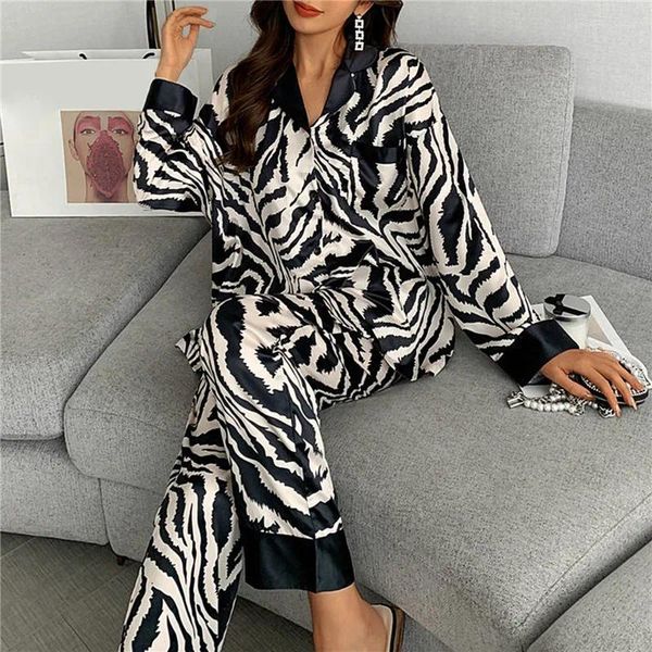 Pijamas femininos conjunto de pijamas para mulheres luxuoso doce cetim pijamas mulher manga longa calça casa wear senhoras conjuntos feminino