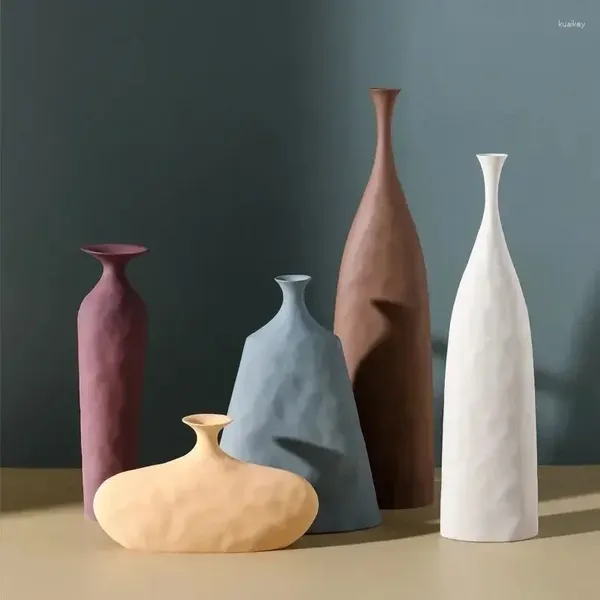 Vasi Nordic Morandi Vaso da fiori in ceramica Decorazione della casa Arte Porta piante da scrivania Decorazione idroponica in porcellana