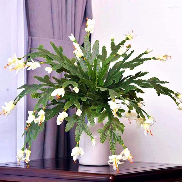 Flores decorativas flor artificial imitação caranguejo garra orquídea 50cm falso arranjo phalaenopsis material festa de casamento decoração de casa