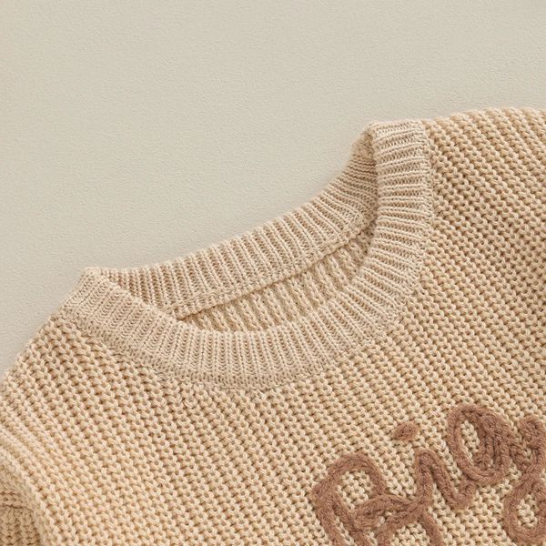 Одинаковая одежда для большого брата и маленького брата, осенне-зимняя одежда, свитер для маленьких мальчиков, свитер, пуловер 240103