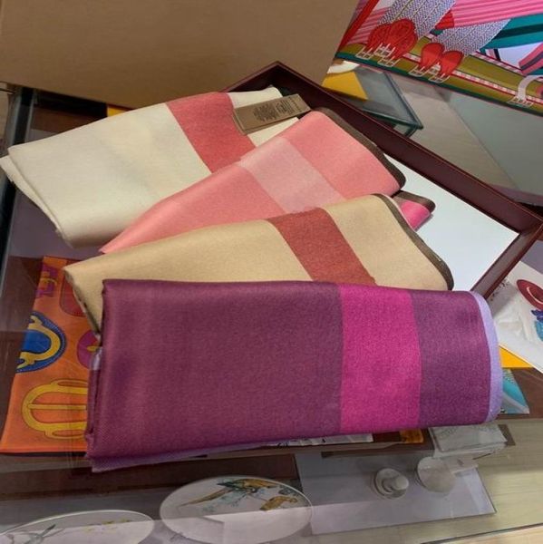 2019 новое поступление, дешевые зимние серые, фиолетовые, черные, розовые блоки, 4 цвета, хлопковый длинный шарф для мужчин и женщин039, большие шарфы с коробкой и 5124727