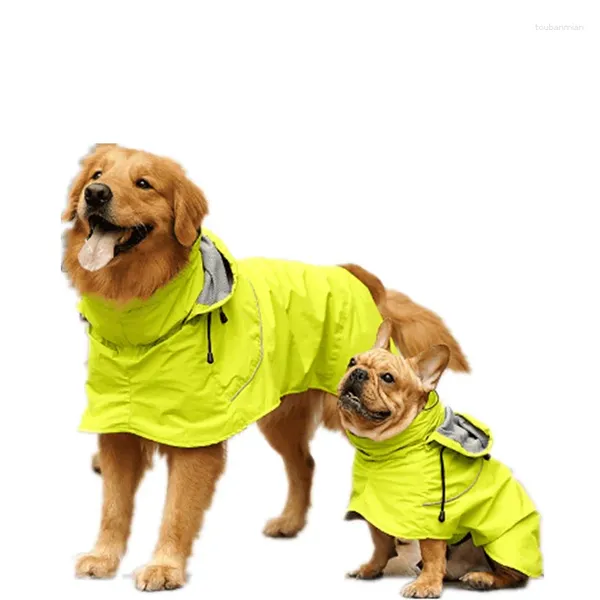 Одежда для собак, оптовая продажа, легкие дышащие светоотражающие полоски для больших собак, толстовка с капюшоном, плащи, дождевик-пончо, куртка
