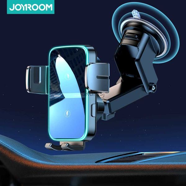 Беспроводные зарядные устройства Автомобильный держатель для телефона Joyroom с двойной катушкой 15 Вт Автоматическое быстрое беспроводное зарядное устройство для телефона Автомобильное крепление для Sumsang Foldable Galaxy YQ240105