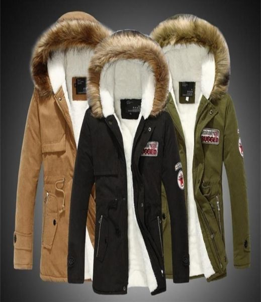 Chaquetas y secciones largas Insignia verde militar Hombres y mujeres de moda Pareja Tallas grandes Chaqueta con cuello de piel gruesa y cálida Invierno Abajo Coa3154370