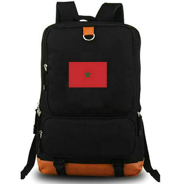 Marokko-Rucksack, Tagesrucksack mit Landesflagge, Le Royaume du Maroc-Schultasche, Rucksack mit Nationalbanner-Aufdruck, Freizeit-Schultasche, Laptop-Tagesrucksack