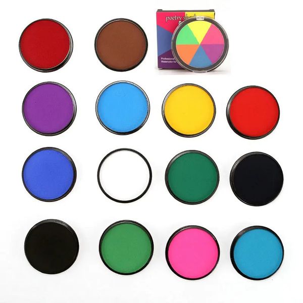 23 colori sicuri a base d'acqua vernice non tossica pittura per il viso pittura per il corpo senza profumo trucco artistico festa di Halloween dramma cosplay trucco 30gpc 240104