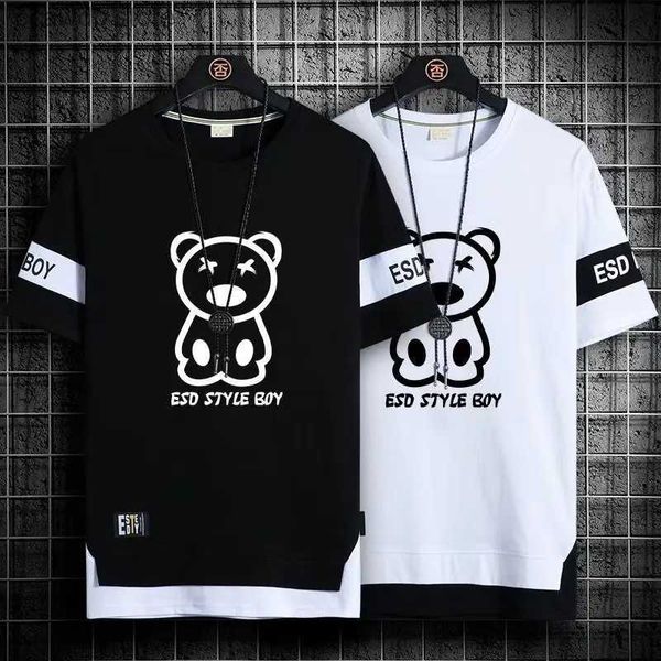 Herren-T-Shirts, T-Shirt für Männer, kurze Ärmel, männliche T-Shirts, koreanischer Stil, Streetwear, Print, Harajuku, Übergröße, T-Shirt, Freizeitkleidung, Ärmeloberteile, T240105