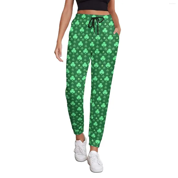 Damenhose St. Patricks Day Jogger Frau Shamrock Print Lässige Jogger Frühling Grafik Hip Hop Große Größe Hose Geschenk