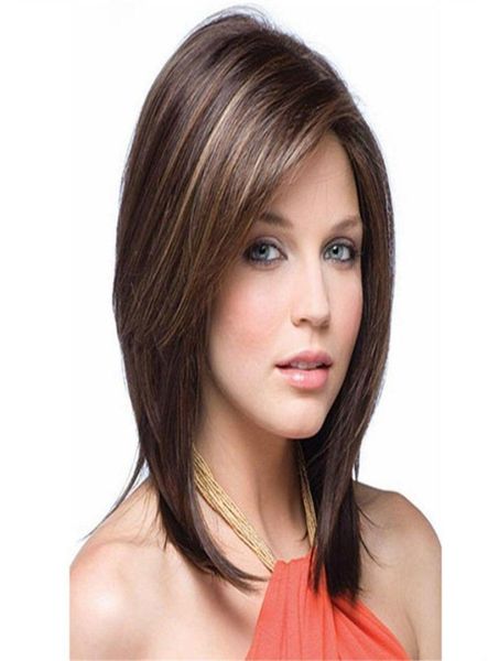 14quot beleza curto bob onda perucas comprimento do ombro curto em linha reta para moda women039s peruca de cabelo completo em linha reta bob sintético w192167297410