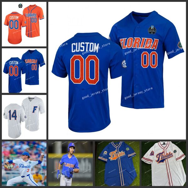 Custom Florida Gators NCAA College Baseball Jersey Pete Alonso Harrison Bader Jacob Young Butler Nathan Hickey Josh Rivera Christia Maglie Ed