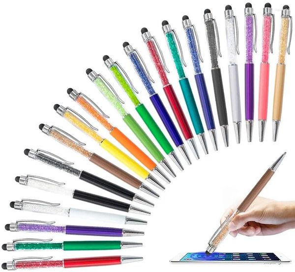 20 stücke Stylus Versenkbare Kugelschreiber Kristall Diamant Bildschirm Touch Pen Kapazitive Stifte Für Note Tab Büro Schule Schreibwaren