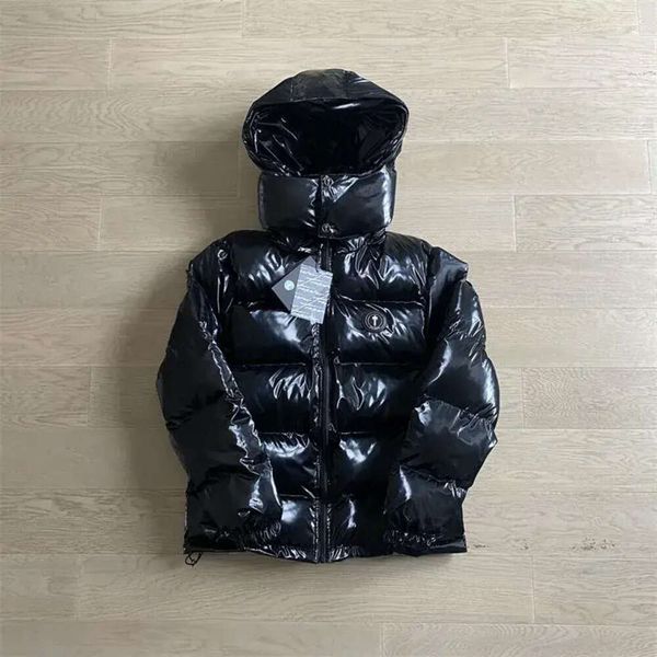 Suéter dos homens Homens Mulheres Casacos Hoodie Carta Bordado Brilhante Preto Irongate Jaqueta Destacável Capuz Inverno Térmico Clássico 6359ess 2024