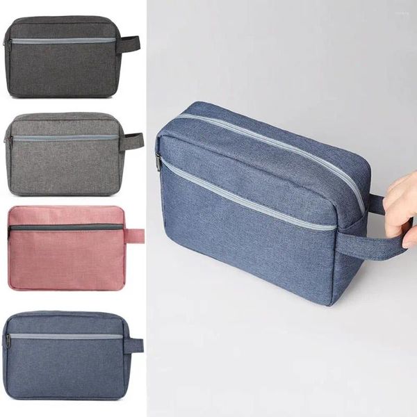 Sacos cosméticos resistentes à água saco de higiene pessoal de viagem simples grande capacidade de armazenamento portátil alça leve bolsa de maquiagem feminina