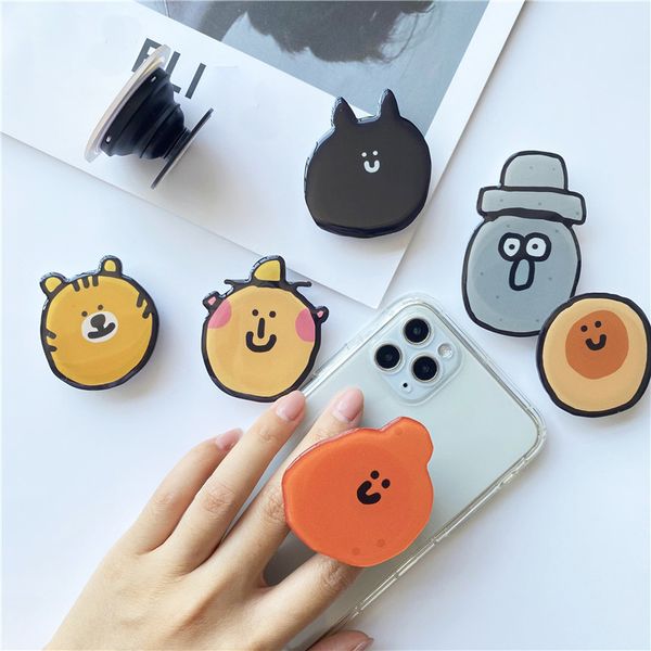 Cartoon Niedlichen Tier Klapp Handy Griff Halter Sockel Tasche Unterstützung für IPone Finger Ring Griptok Expanding Stand