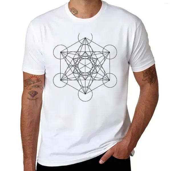 Herren-Tanktops Metatrons Würfel | Heilige Geometrie T-Shirt Grafik T-Shirt Sweat T-Shirts für Männer Baumwolle