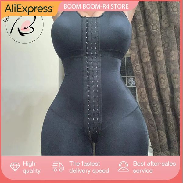 Busto aberto faja bodysuit invisível booty shaper comprimento médio emagrecimento rendas fajas colombianas pós bbl pós op cirurgia suprimentos 240104