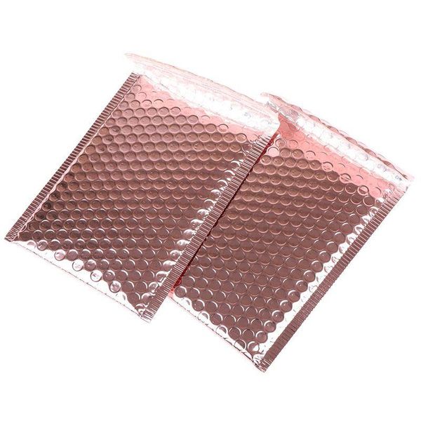 Envelopes de espuma em ouro rosado, sacos auto-selados, envelopes acolchoados com bolha de folha de alumínio, com saco de correspondência poli bfahv