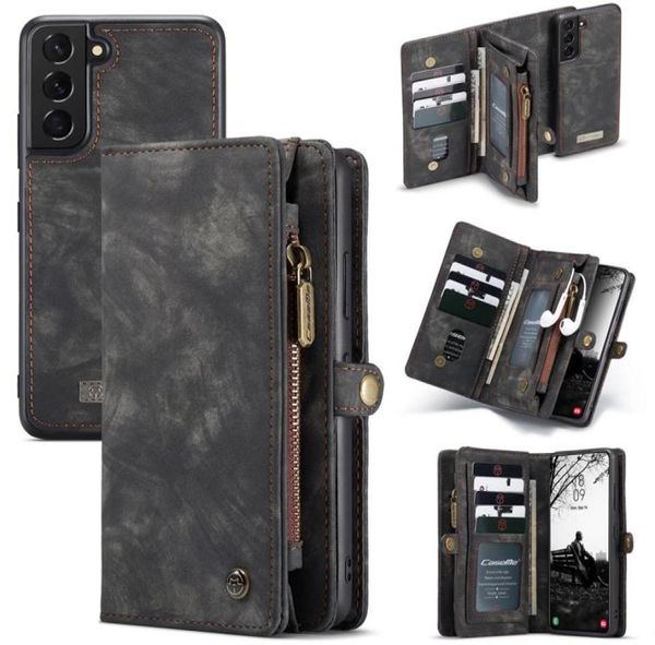 Magnetische Magnet abnehmbare abnehmbare Brieftasche Ledertaschen für iPhone 14 14Pro 13 12 11 Pro X XS Max 8 7Plus Abdeckung für Samsung Gala9293796