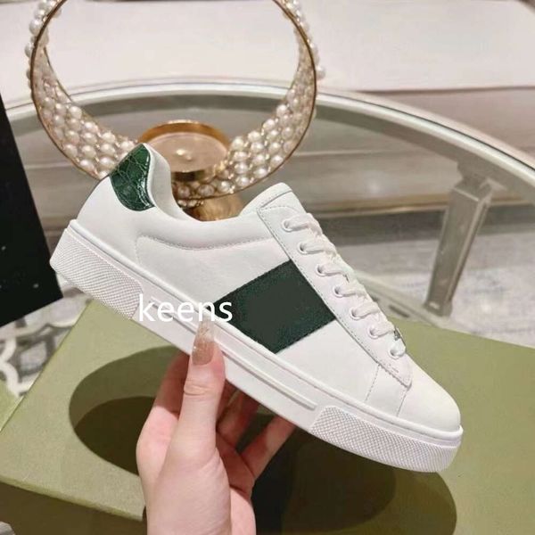 Italienischer Canvas-Schuh, Luxus-Plateauschuh, grün-rot gestreift, Italien-Tiger-Schlangen-Trainer, Bienen-gestickte Ace-Sneaker-Sneaker