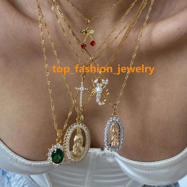 Nuovi gioielli regalo per feste di lusso impermeabili gioielli da donna in acciaio inossidabile 316L collana Scorpione in oro 18 carati con zirconi cubici